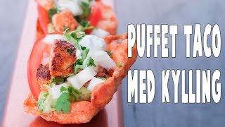 Puffet taco med adobokylling  Med tzatziki bifftomater og grønn salsa [upl. by Lona]