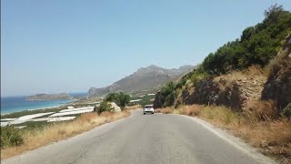 4KDriving to Falassarna beach Crete Greece [upl. by Tedmund353]