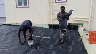 bitumen membrane sheet waterproofing on asbestos cement roof tamil chennai home trending vlog [upl. by Lledor]