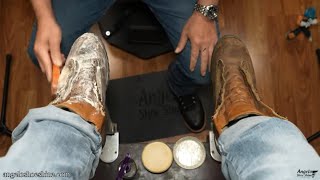 AN ALL NEW EXPERIENCE  Angelo Shoe Shine ASMR [upl. by Innoc]