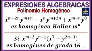 🚩EXPRESIONES ALGEBRAICAS 04 Polinomio Homogéneo Ejercicios [upl. by Jablon239]