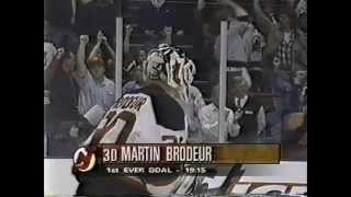 New Jersey Devils goalie Martin Brodeur scores his first NHL goal  Feed 2 [upl. by Eissoj]