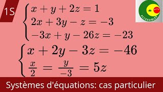 Systèmes déquations à 3 inconnues avec une infinité de solutions [upl. by Gorski]