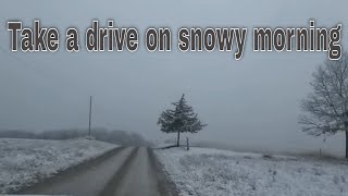 Driving in the snow down a country road [upl. by Francesca]