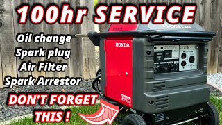 Honda EU3000is Oil change 100hr Service Spark plug and more [upl. by Ambur]