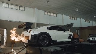 Varis Nissan Skyline GtrR35 getting tuned on the dyno [upl. by Chilt]