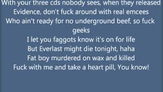 D12  Quitter Lyrics on screen Everlast DissHD [upl. by Tedd]