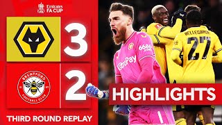 Cunha Extra Time Winner  Wolves 32 Brentford  Highlights  Emirates FA Cup 202324 [upl. by Doubler12]