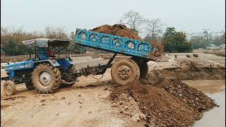 Jcb 3dx Backhoe Loader Machine LoadingMurum In Mahindra and Sonalika Tractor  Jcb and Tractor Video [upl. by Elonore]